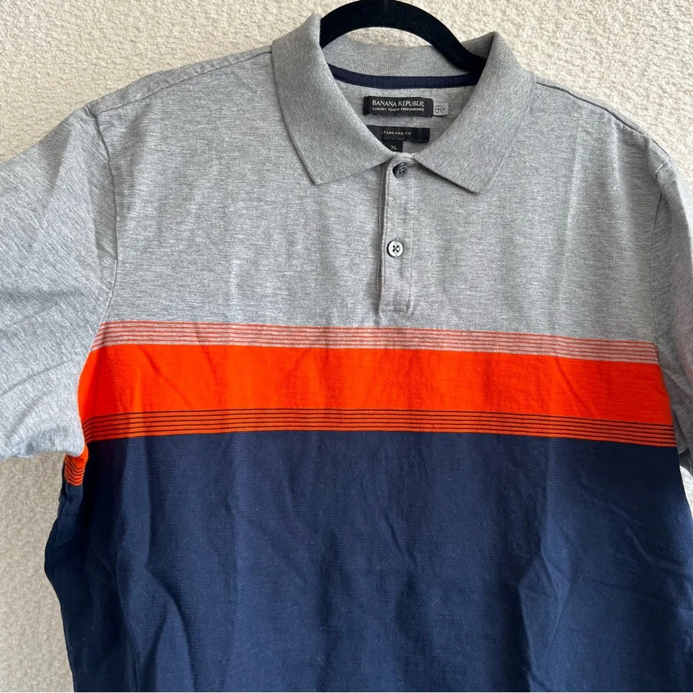 Banana Republic Polo Gray Luxury Touch‎ Men’s Short Sleeve T Shirt Size XL